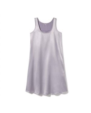 PJ Harlow Jessica Satin Knee Length Gown With Pleated Back - Purple