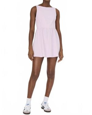 French Connection Whisper Boat Neck Notch Mini Dress - Pink