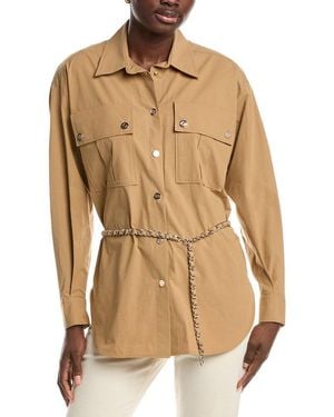 Maje Chain Belt Shirt - Natural