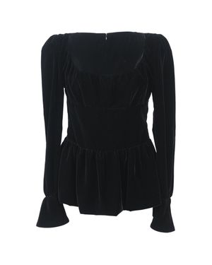 Tom Ford Square Neck Puff Sleeve Blouse - Black