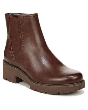 Naturalizer Cade Boots M Cinnamon Leather Block Heel Chelsea Lion1062 - Brown