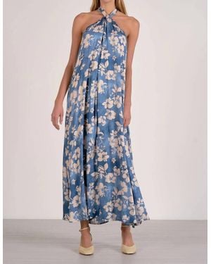 Elan Maggie Halter Maxi Dress - Blue