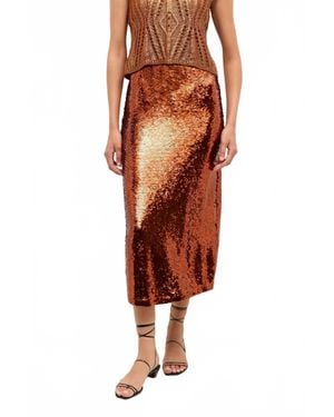Marie Oliver Wray Midi Skirt - Orange
