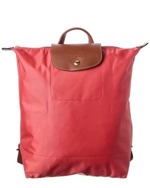 Longchamp Le Pilage Canvas Backpack - Red