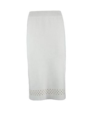 SIMONA CORSELLINI Knit Sheath Skirt - White