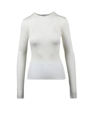 Alysi Butter Viscose-Wool Brushed Underjacket - White
