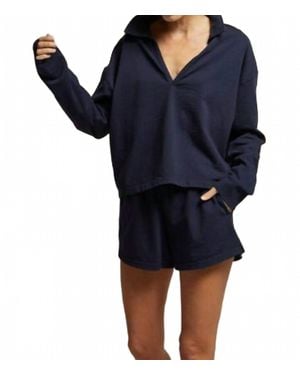 PERFECTWHITETEE Alison Jersey Collared Shirt - Blue