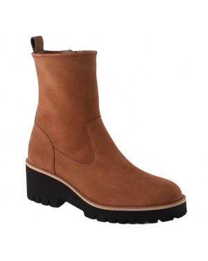 Paul Green Newbury Suede Wedge Boots - Brown
