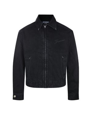 Jacquemus Cropped Zip Jacket - Blue