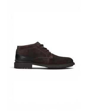 Bugatti Suede Leather Lace-Up Desert Ankle Boots - Black