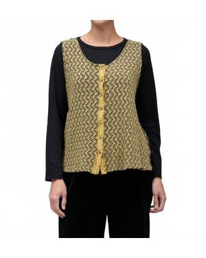 cut-loose Tandoori Crochet Vest - Black