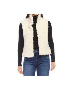 Karen Kane Cordelia Faux Shearling Vest - Blue