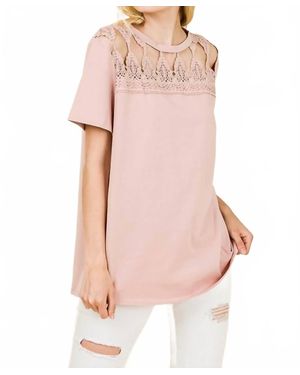 Hailey & Co Spicy Mauve Crochet Lace Top - Pink