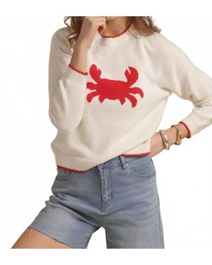 27milesmalibu James Cotton Crab Intarsia Crew Sweater - Gray