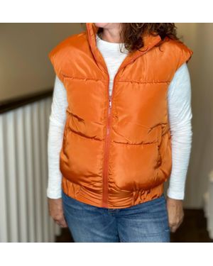 Love Token Vika Puffer Vest - Orange