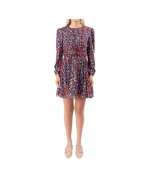 Saloni Blythe Mini Dress - Purple