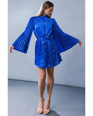 TRUEDAMES Mesmerizing Elegance Woven Mini Dress - Blue
