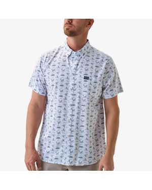 Burlebo Performance Button Up Shirt - Blue