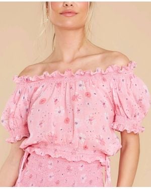 LoveShackFancy Rosalinda Crop Top - Pink
