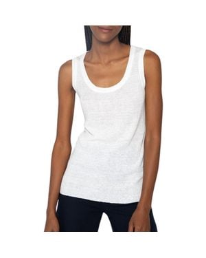Kinross Cashmere Rib Tank Top - White