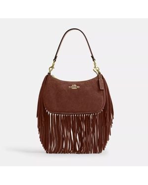 COACH Teri Shoulder Bag With Fringe - Brown