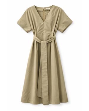 Psophia Classic Pleated Dress - Natural