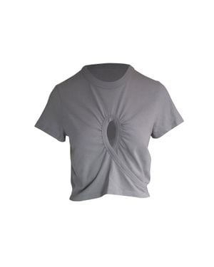 Alexander Wang Front Cut-Out T-Shirt - Gray
