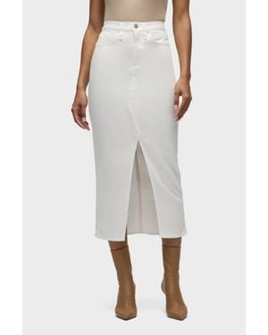 Hudson Jeans Reconstructed Midi Skirt - White