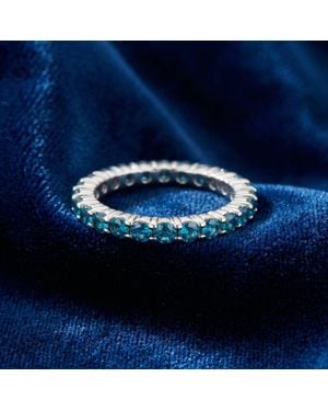 Pompeii3 1 1/2Ct Diamond Eternity Ring 14K Size Selectable - Blue