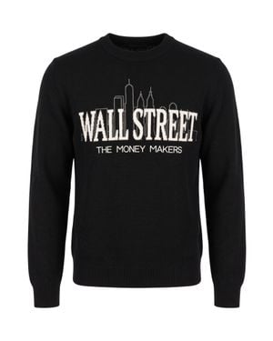 MC2 Saint Barth Wool-Blend Wall Street Crewneck Sweater - Black