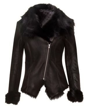 Infinity Leather Toscana Sheepskin Biker Jacket-Apopa - Black
