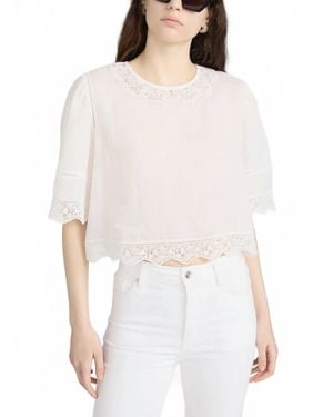FRAME The Embroidered Top - White
