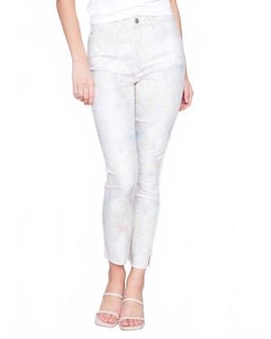 Charlie b 5-Pocket Print Ankle Pant - White