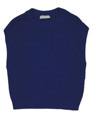 Zanone Boxy Fit Textured Knitted Sleeveless Top - Blue