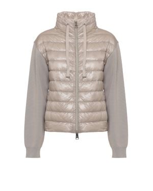 Herno Quilted Knitted Down Jacket - Natural