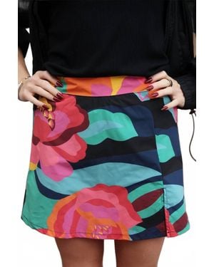 Karlie Big Floral Weekend Skort - Red