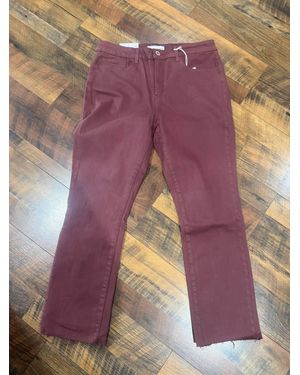 VERVET BY FLYING MONKEY High Rise Slim Raw Hem Jeans - Purple