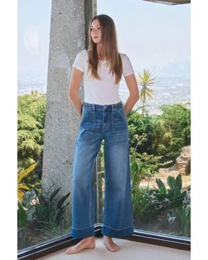 VERVET BY FLYING MONKEY High Rise Cuffed Baggy Jean - Gray