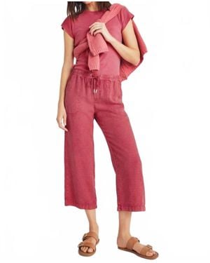 Splendid Angie Crop Wide Leg Pants - Red