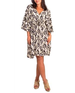 Gigi Moda Corta Ikat Print Mini Dress - Black
