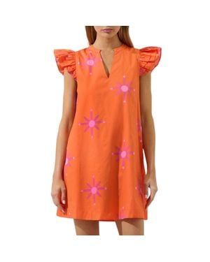 Sugarlips Karani Starburst Evalyn Ruffle Mini Dress - Orange
