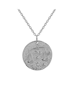 Love Local Jewelry Libra Waage Zodiac Sign Necklace - Metallic