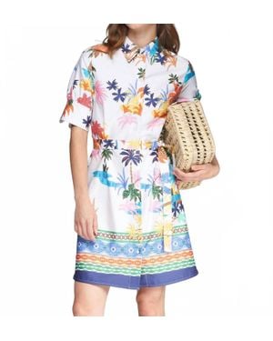 Vilagallo Hester Palmeras Greca Dress - Blue