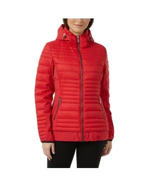 Pajar Makani Channel Quilted Light Weight Mixed Media Jacket - Red