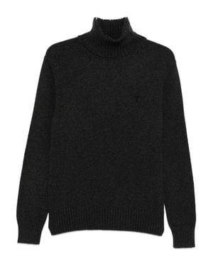 Ami Paris Dark Turtleneck Sweater - Black