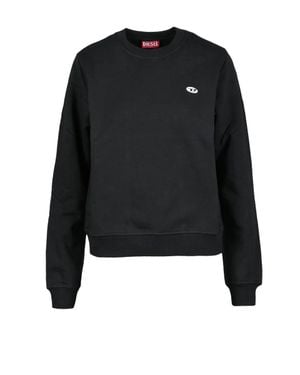 DIESEL Cropped Cotton Sweatshirt - Black