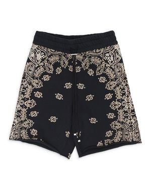 Amiri Bandana Bleach Beach Shorts - Black