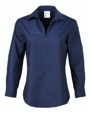 Finley Endora Long Sleeve Half Zip Top - Blue