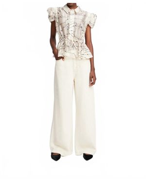 Munthe Peona Short Sleeve Blouse - Natural
