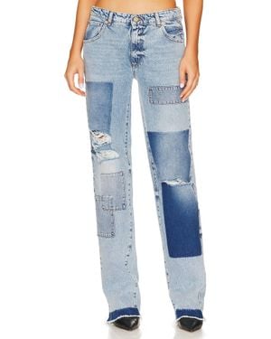SER.O.YA Heidi Straight Legpatch Jeans - Blue